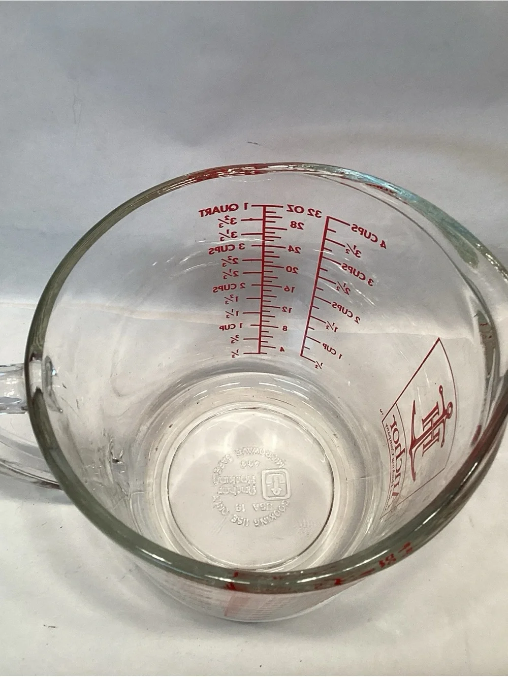 Anchor Hocking Glass Measuring Cup 4 Cup 32 oz 1 Liter Excellent Condition